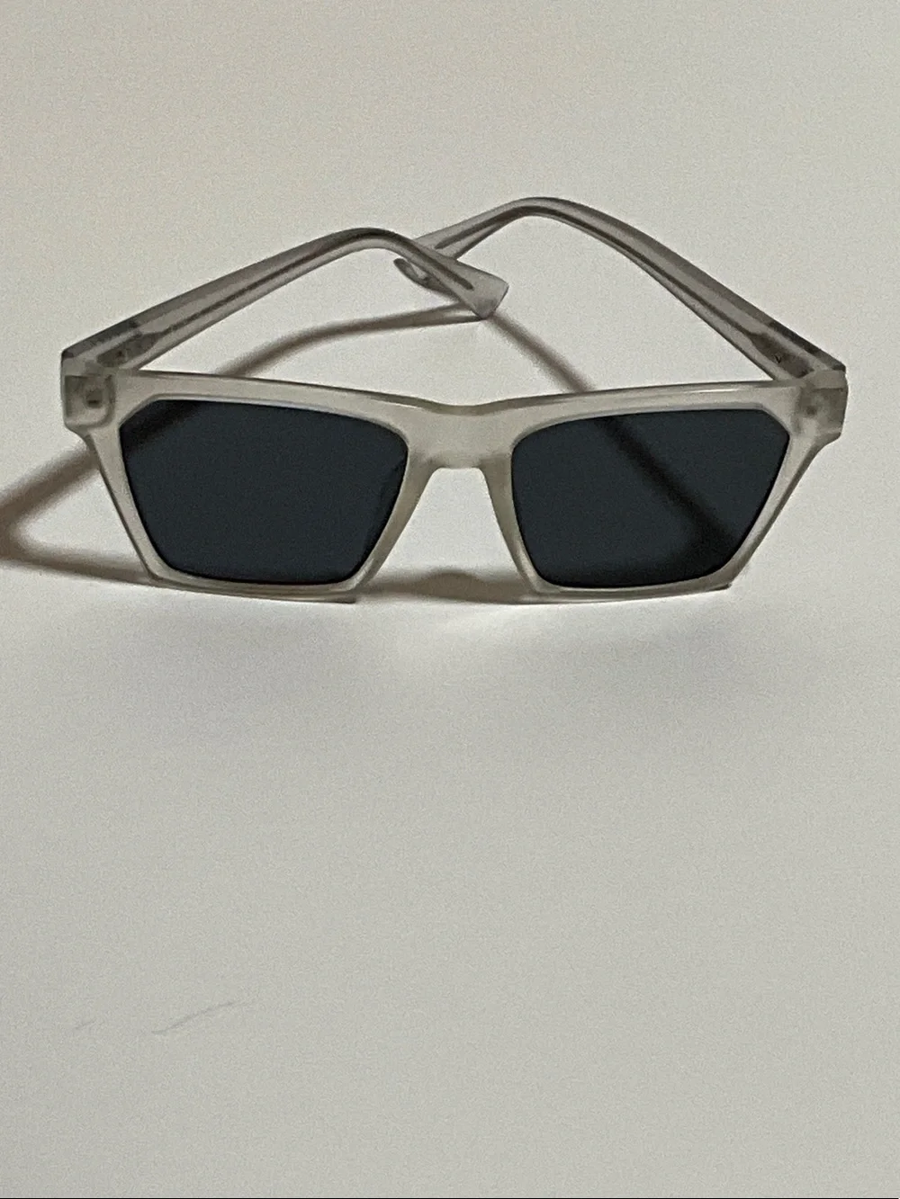 Quay Australia Alright Clear Frame Dark Gray Lens Sunglasses